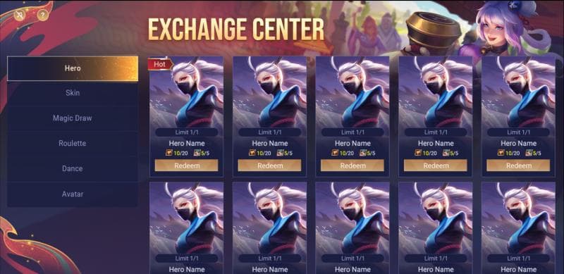 Arena of Valor - Exchange Center